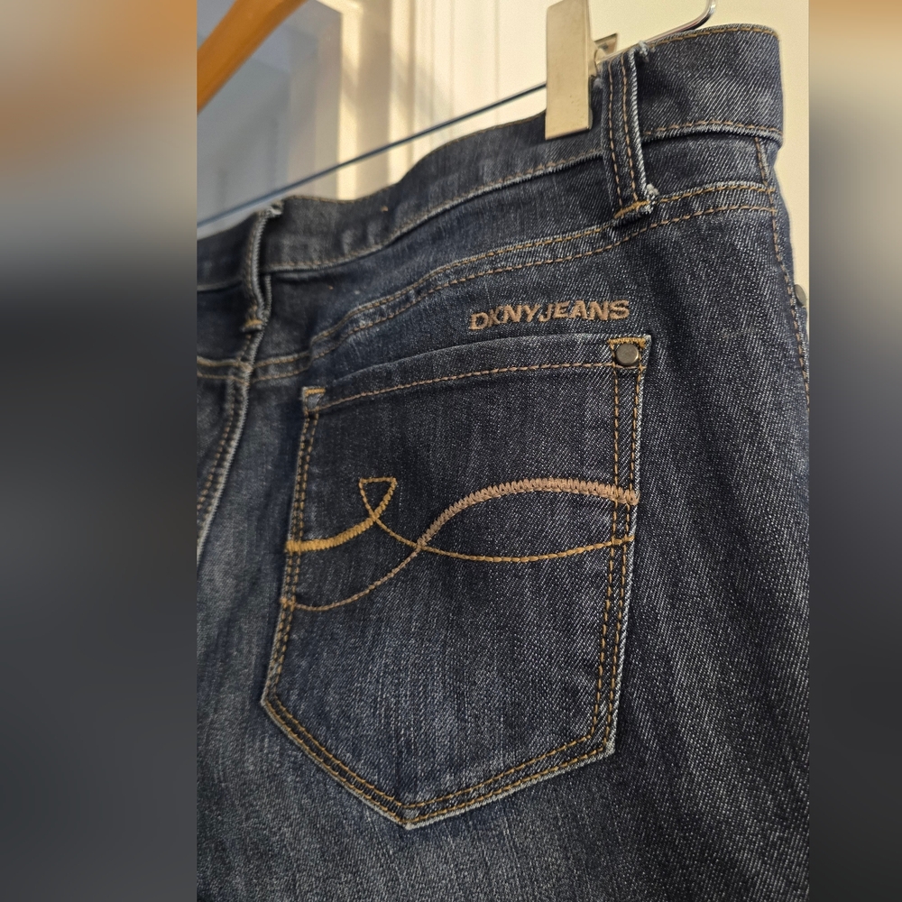 DKNY Dark Blue Straight Leg Jeans - Picture 3 of 5